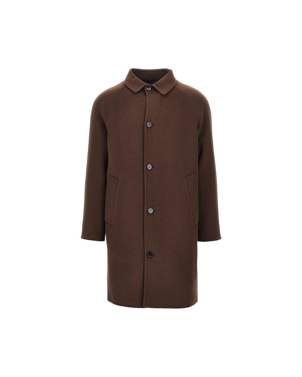 Paltò Brown Marcello Double Single-Breasted Coat for men