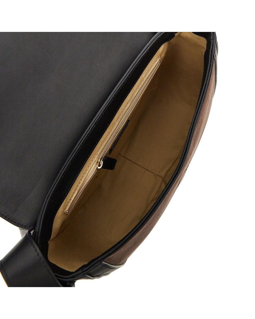 IOEF Brown Nubuck Leather 'Arc' Crossbody Bag