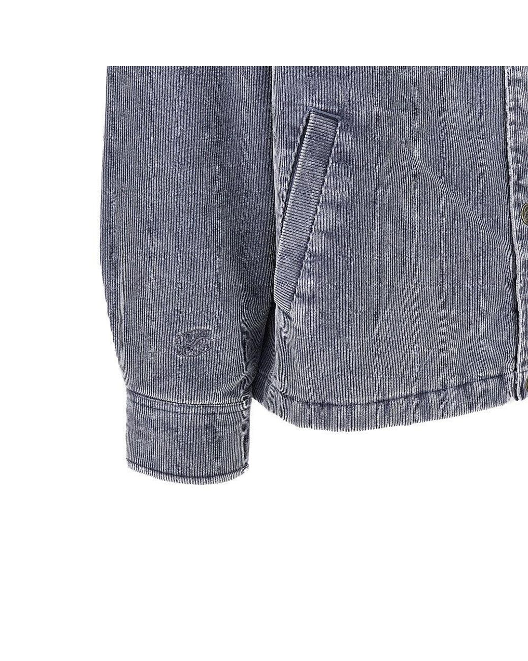 Prohibited Blue 'Old Campus' Padded Overshirt for men