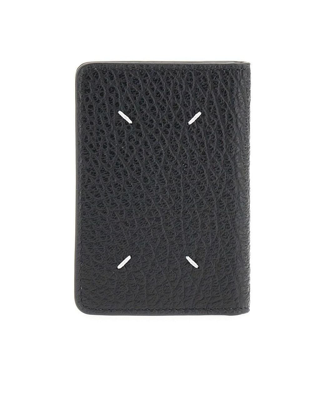 Maison Margiela Black 'Four Stitches' Bi-Fold Cardholder