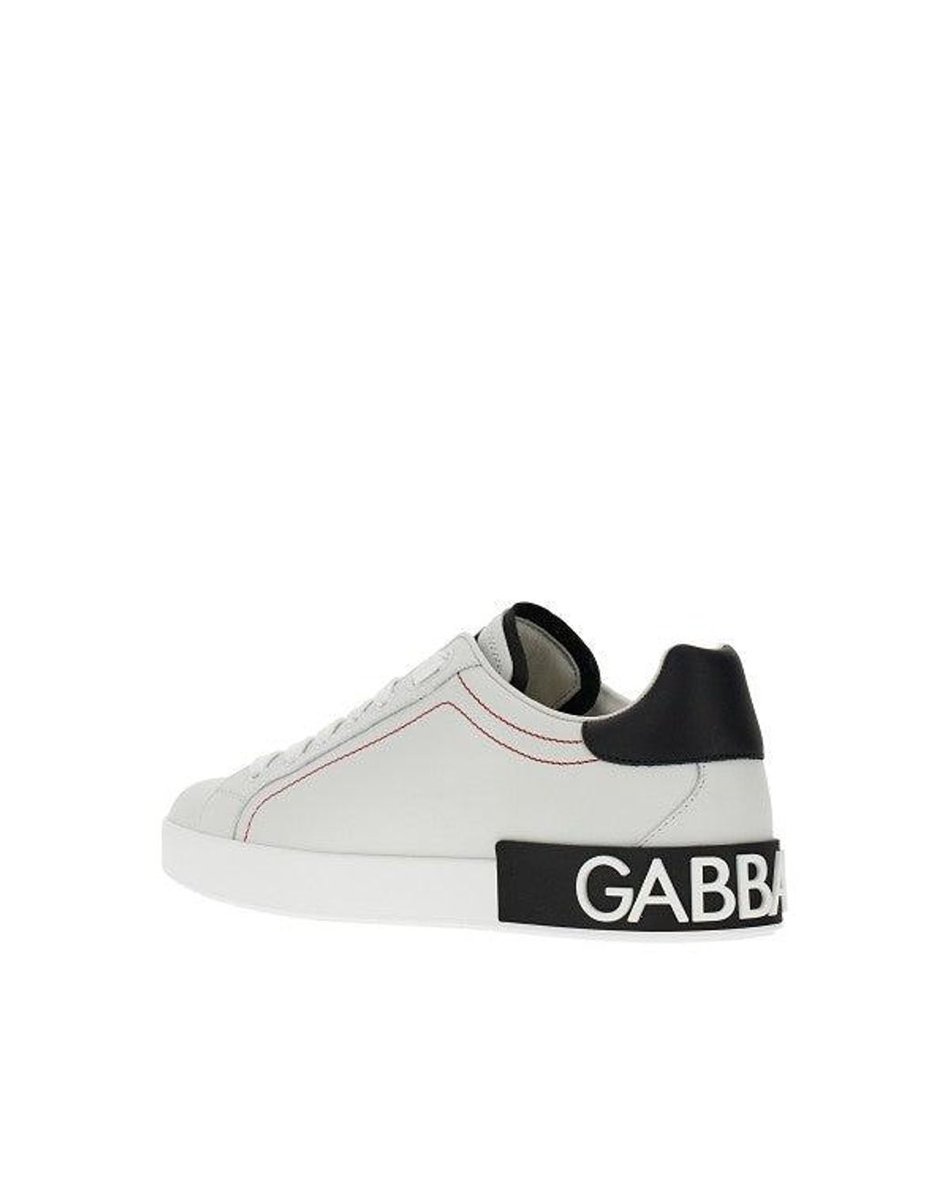 Dolce & Gabbana White 'Portofino' Leather Sneakers for men