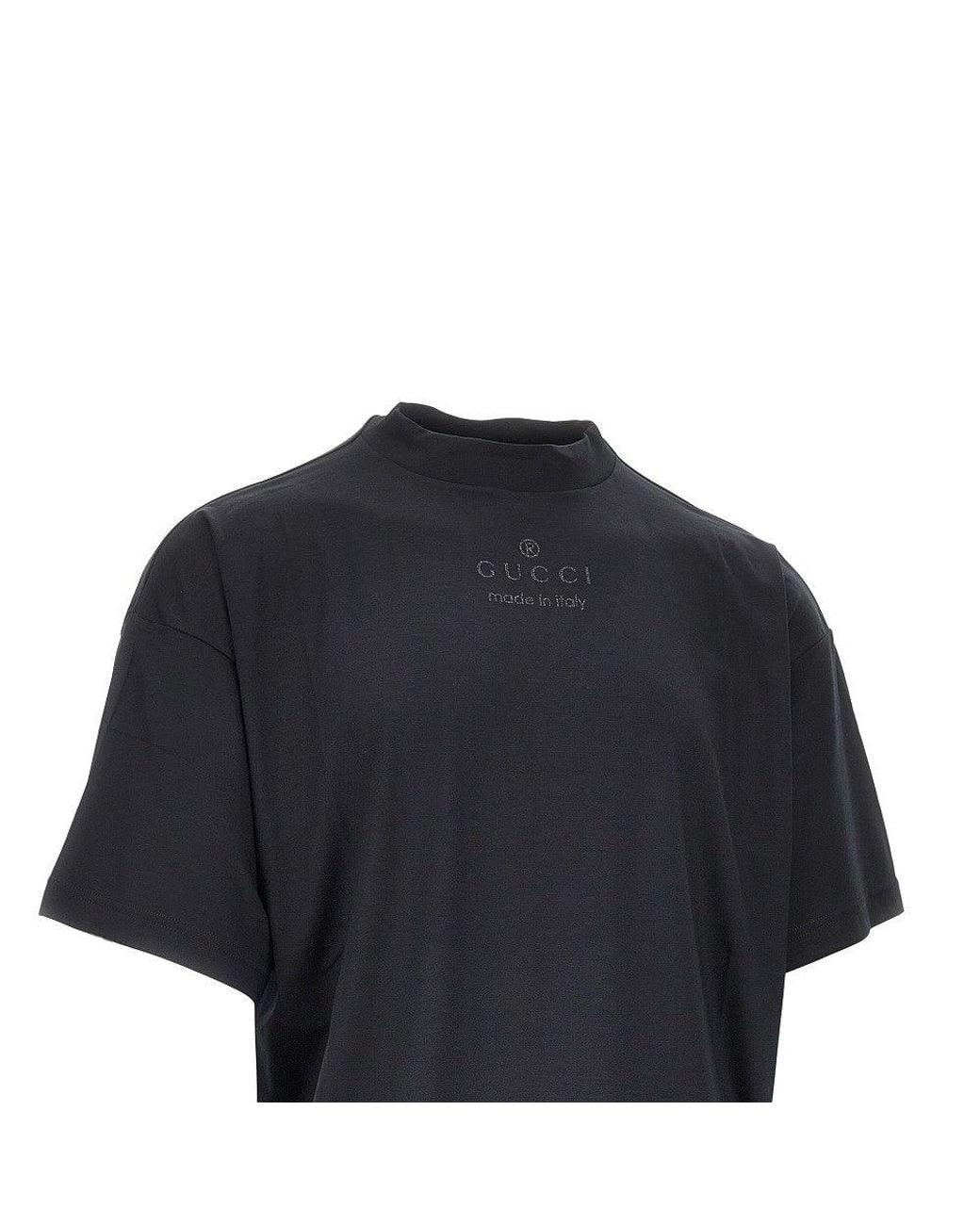 Gucci Black Glittered Logo Modal Jersey T-Shirt for men