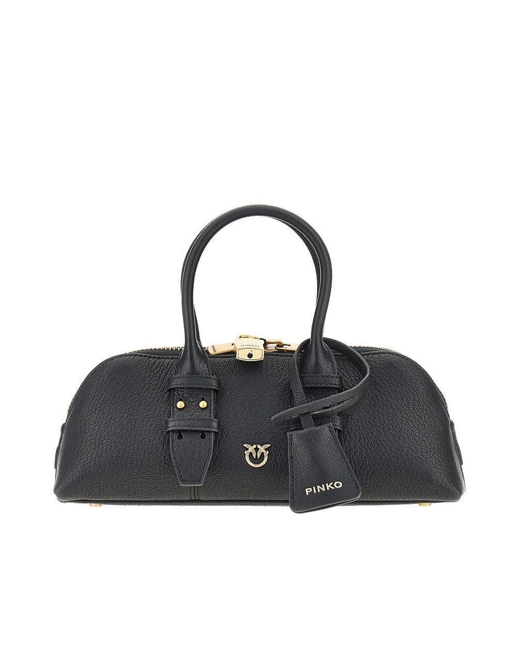 Pinko Black Grained Leather Small 'Escape Bag' Bag