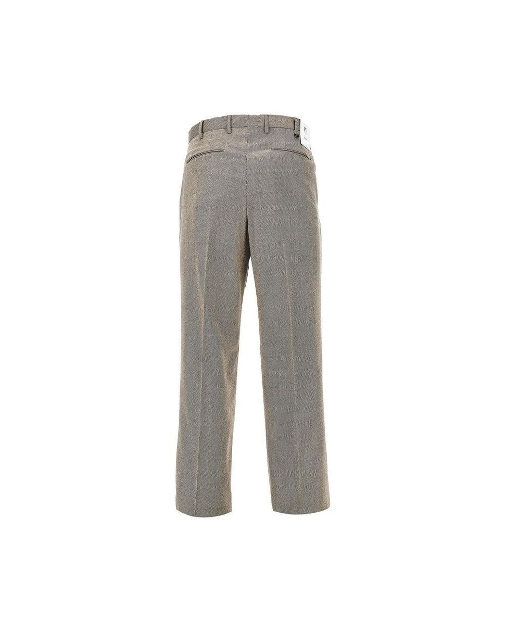 PT Torino Gray 'Samuel' Stretch Twill Pants for men