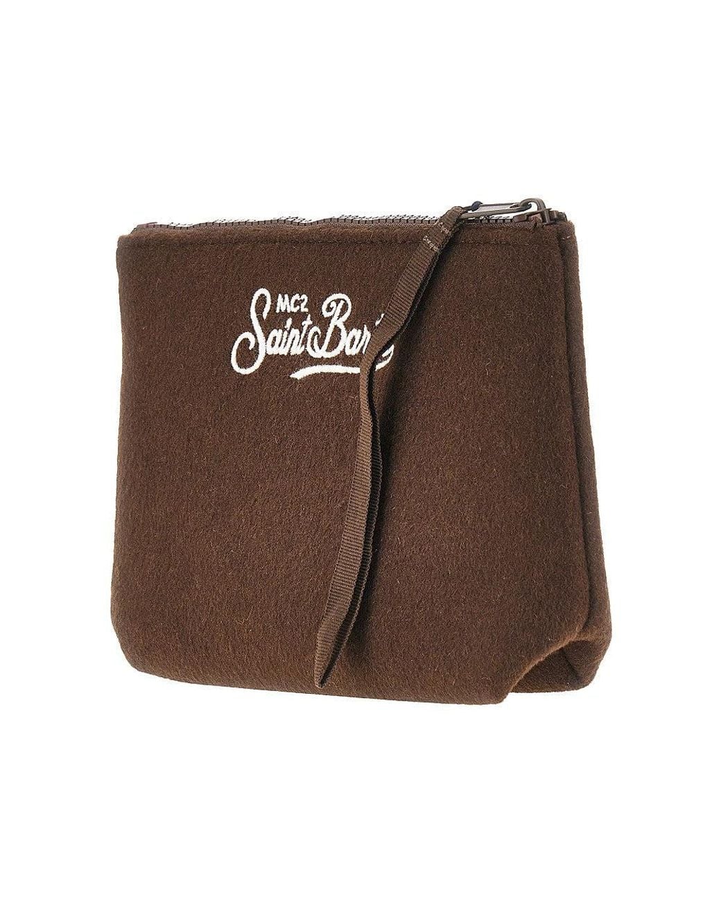 Pouch 'Aline' Ricamata di Mc2 Saint Barth in Brown