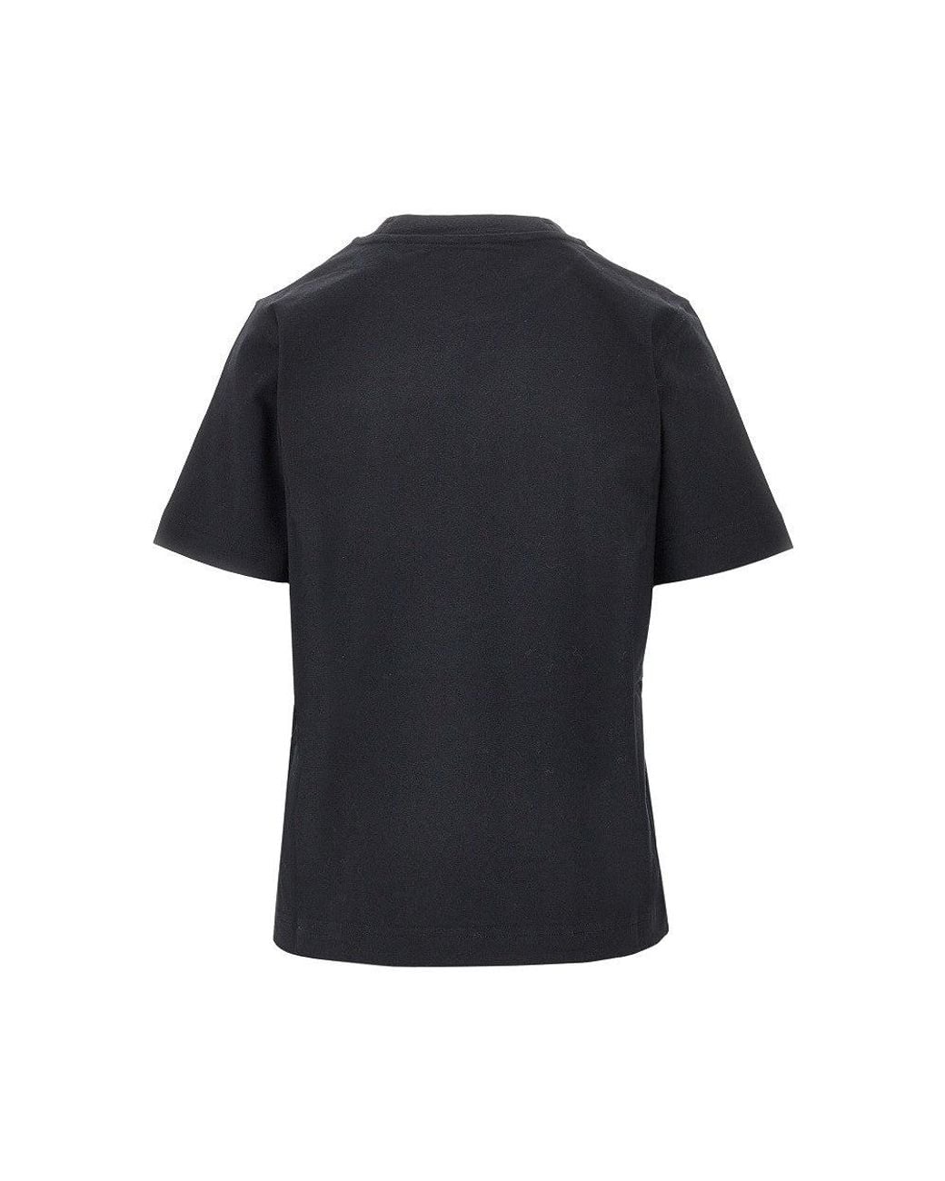 Burberry Black Ekd Embroidery T-Shirt