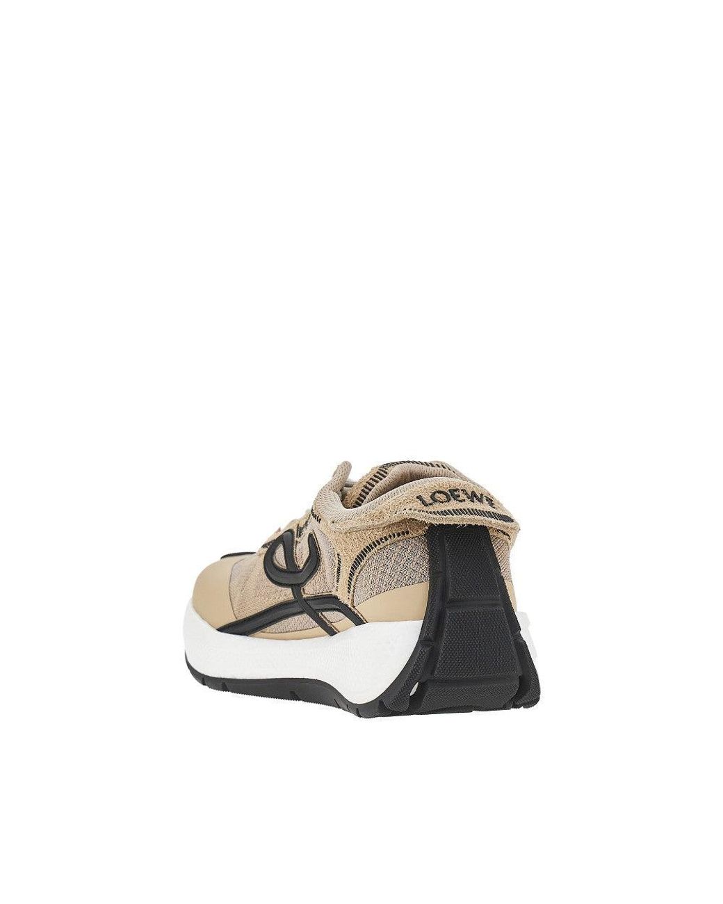 Loewe Natural 'Pogo' Technical Knit And Leather Sneakers for men
