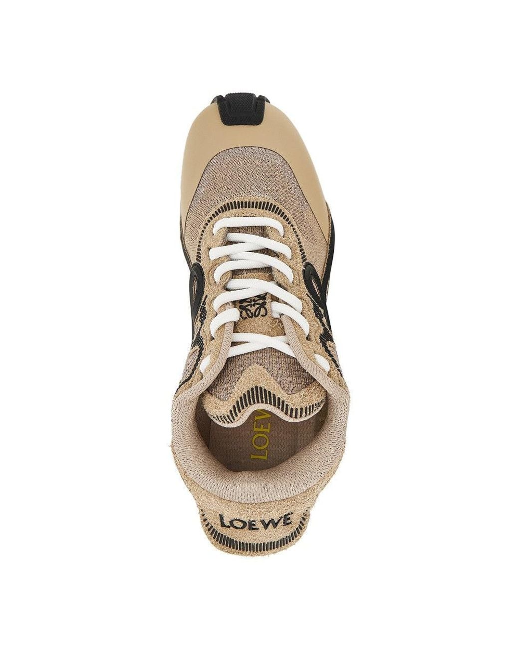 Loewe Natural 'Pogo' Technical Knit And Leather Sneakers for men