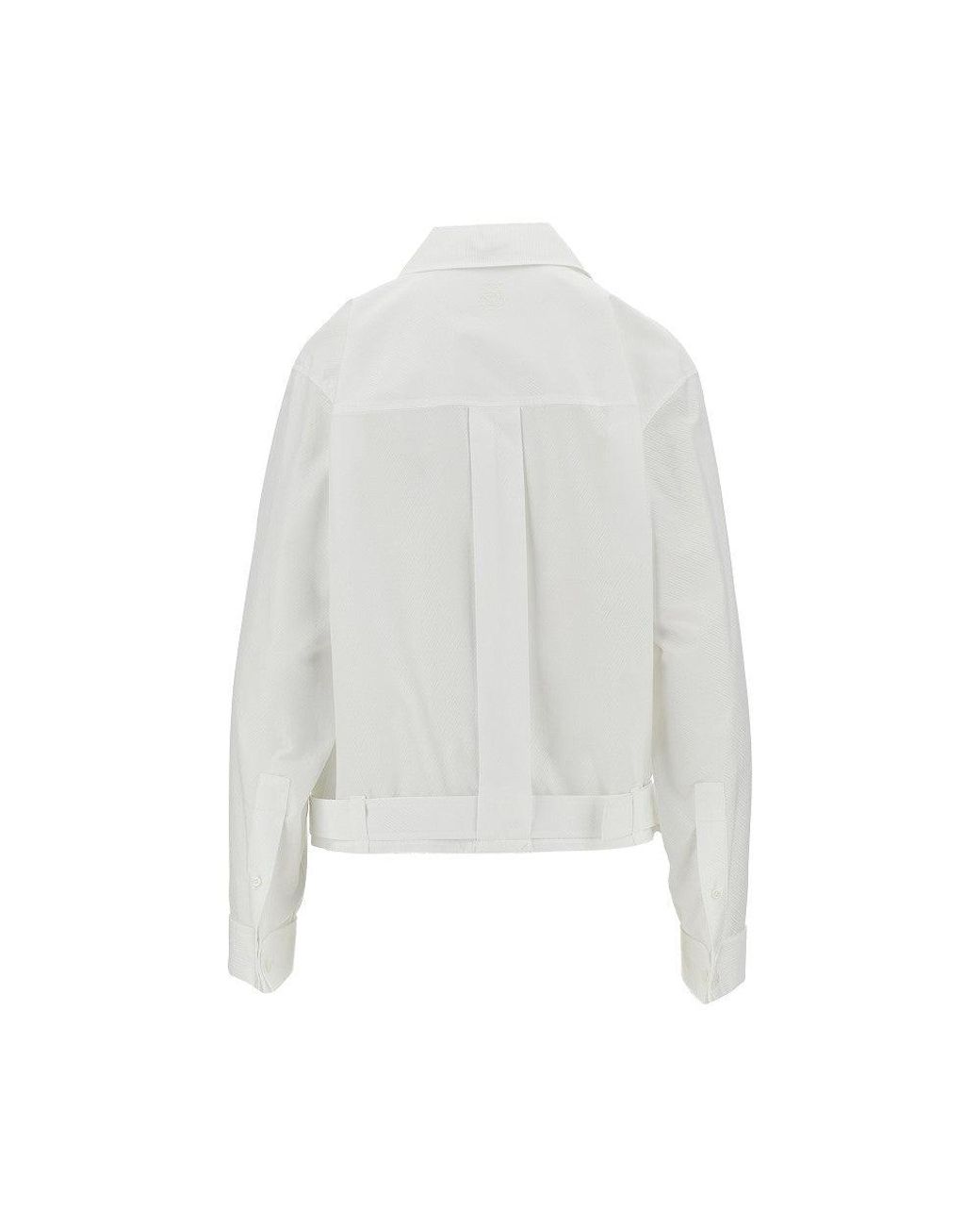 Loewe White Textured Cotton Draped Shirt