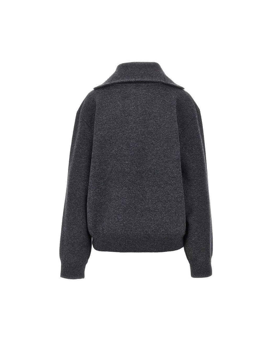 Rohe Blue Wool And Cashmere Half-Zip Sweater