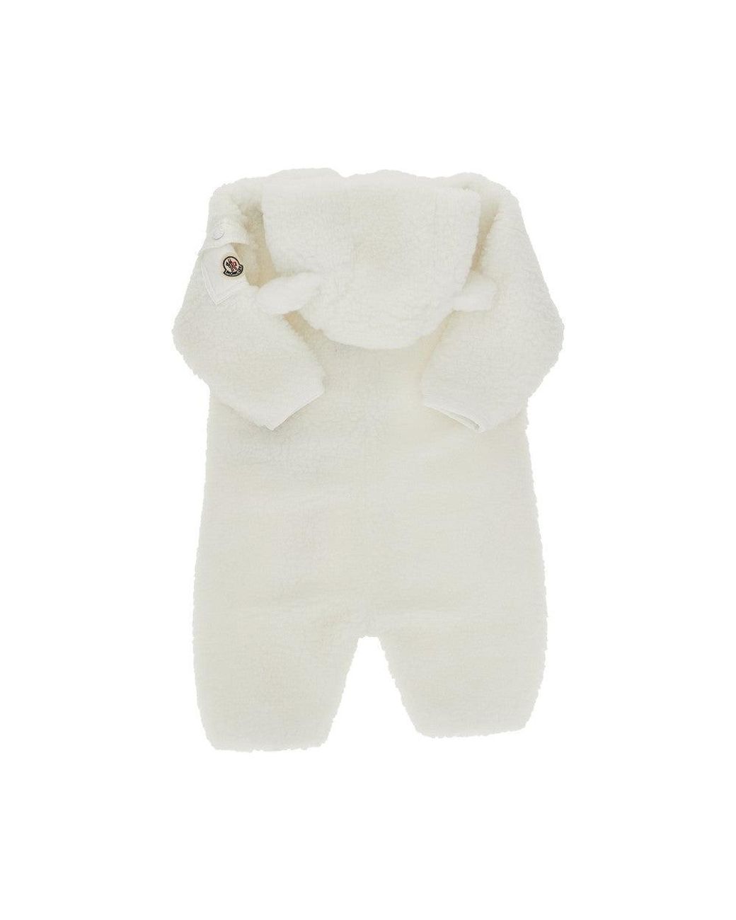 Moncler White Teddy Fleece Romper Suit for men