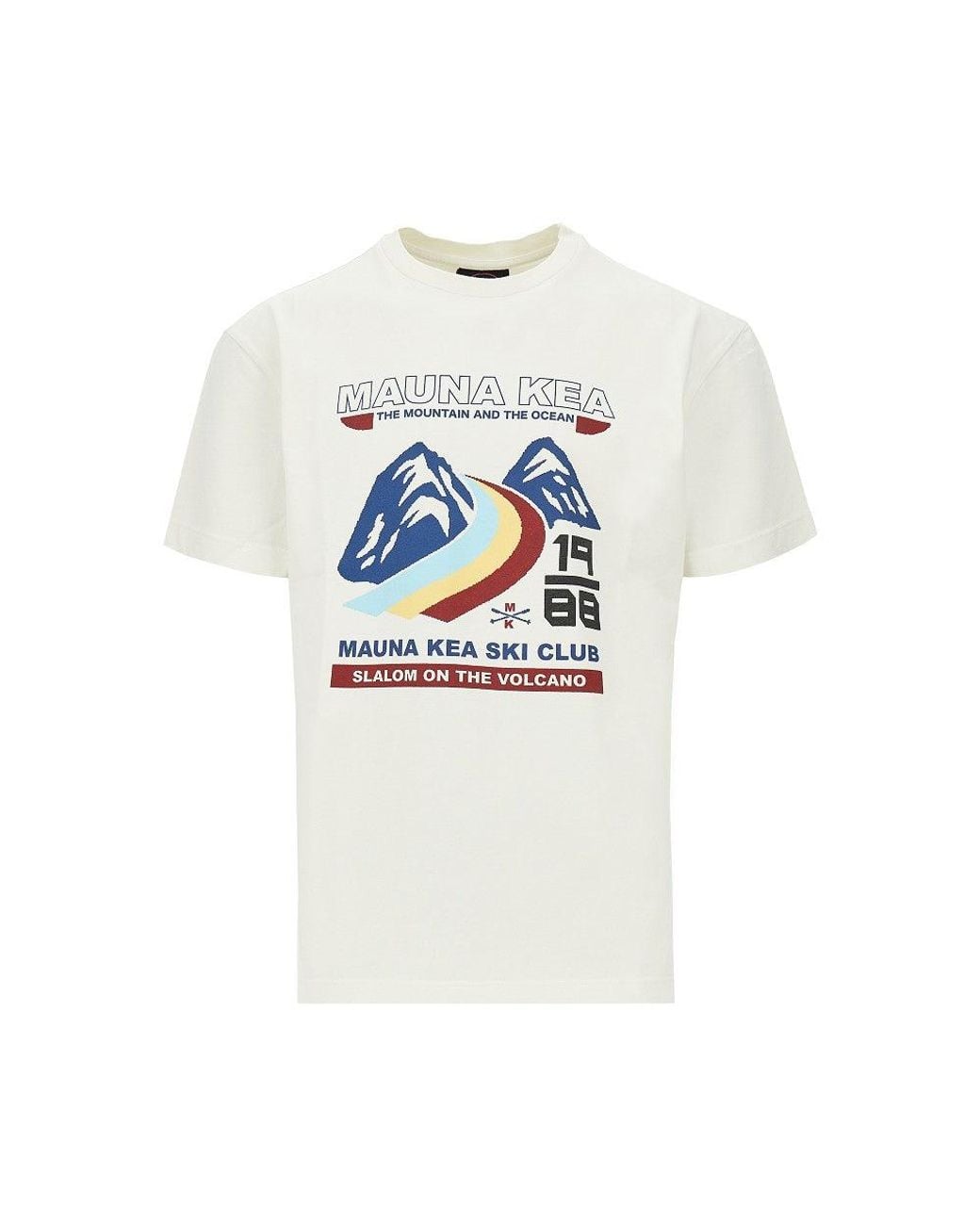 Mauna Kea White 'Slalom On The Volcano' T-Shirt for men