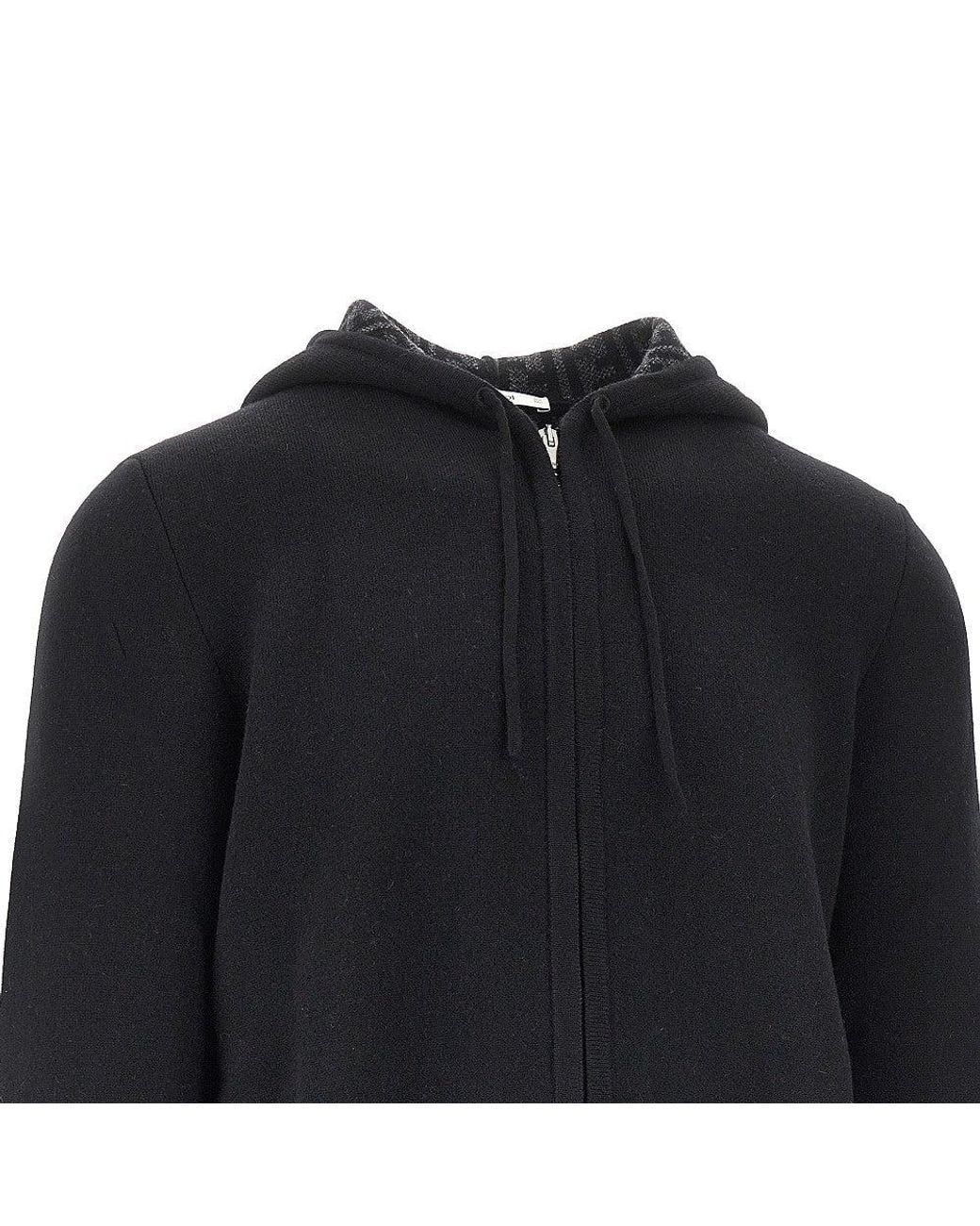 Fendi Black Full-Zip Knitted Hoodie for men