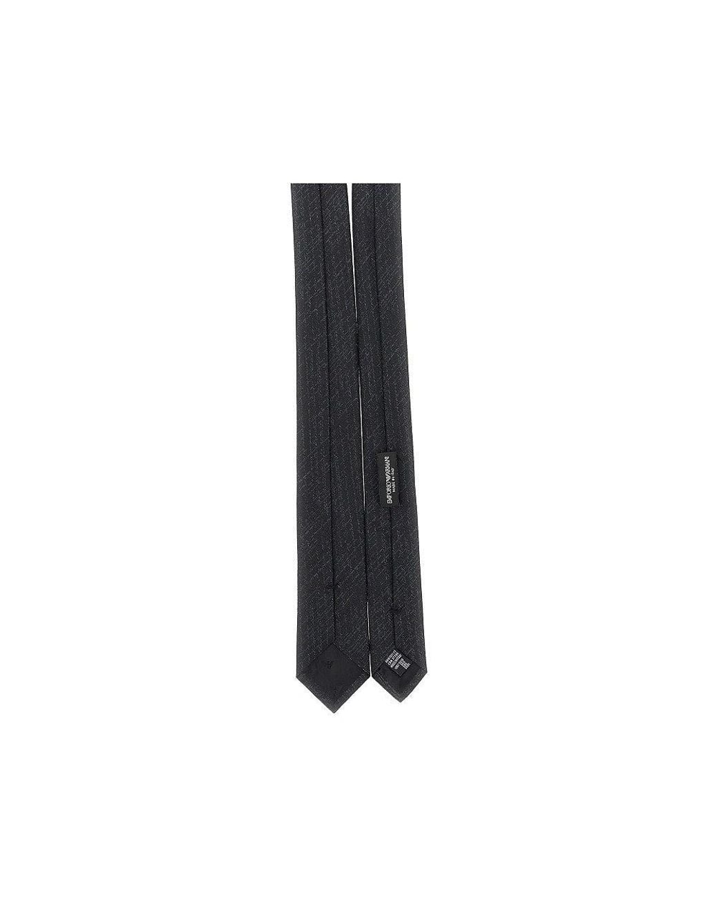 Emporio Armani Black Jacquard Silk Necktie for men
