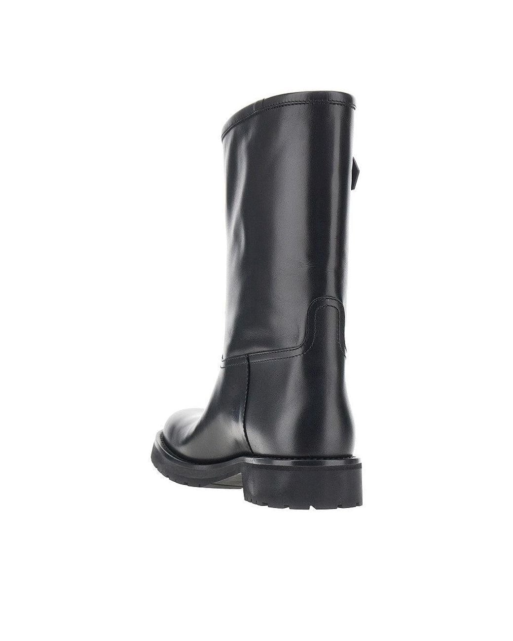 Gucci Black Leather Boots With Web Intarsia for men