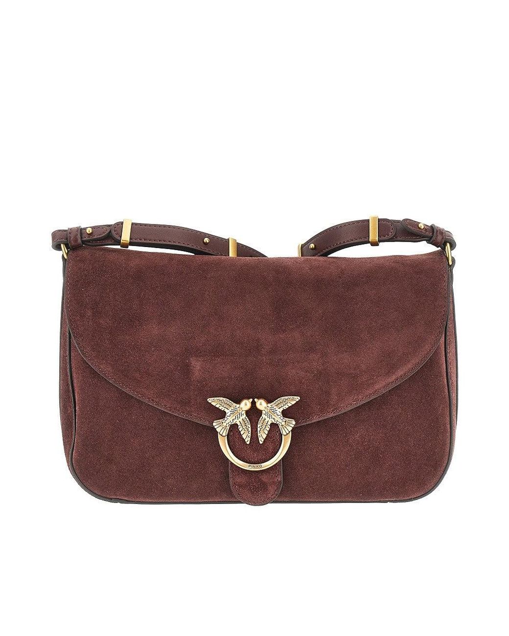Pinko Red Suede Leather Medium Love Bag Satchel Bag