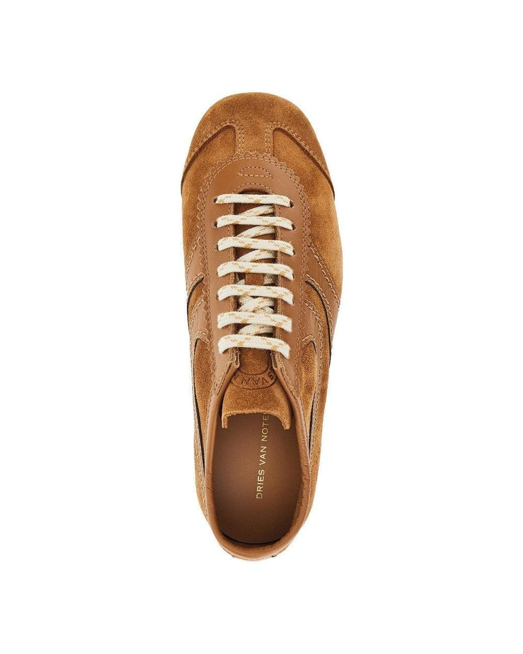 Dries Van Noten Brown Suede Leather Sneakers
