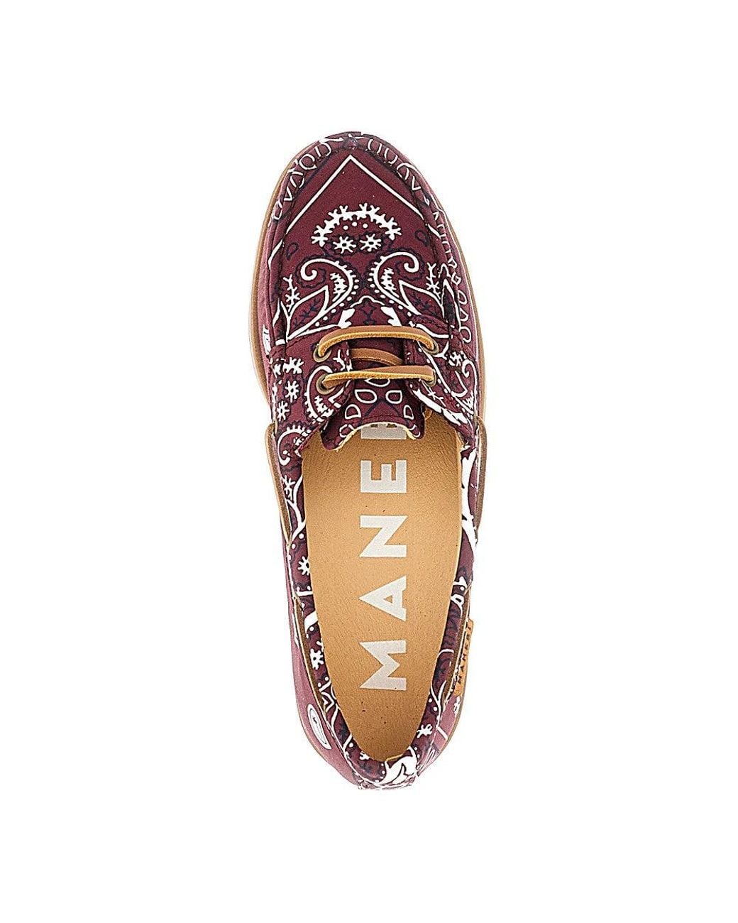Manebí Pink Boat Shoes With Bandana Motif