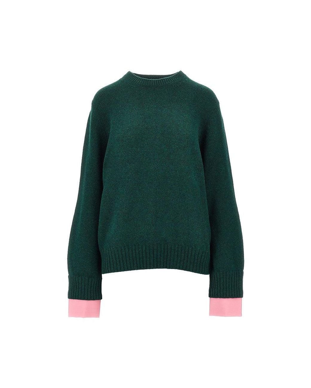 Prada Green Detachable Cuffs Sweater