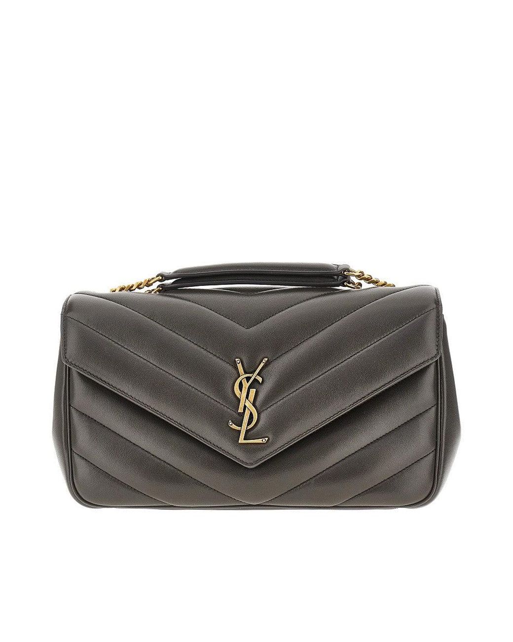 Saint Laurent Black Quilted Nappa Leather Medium 'Loulou' Bag