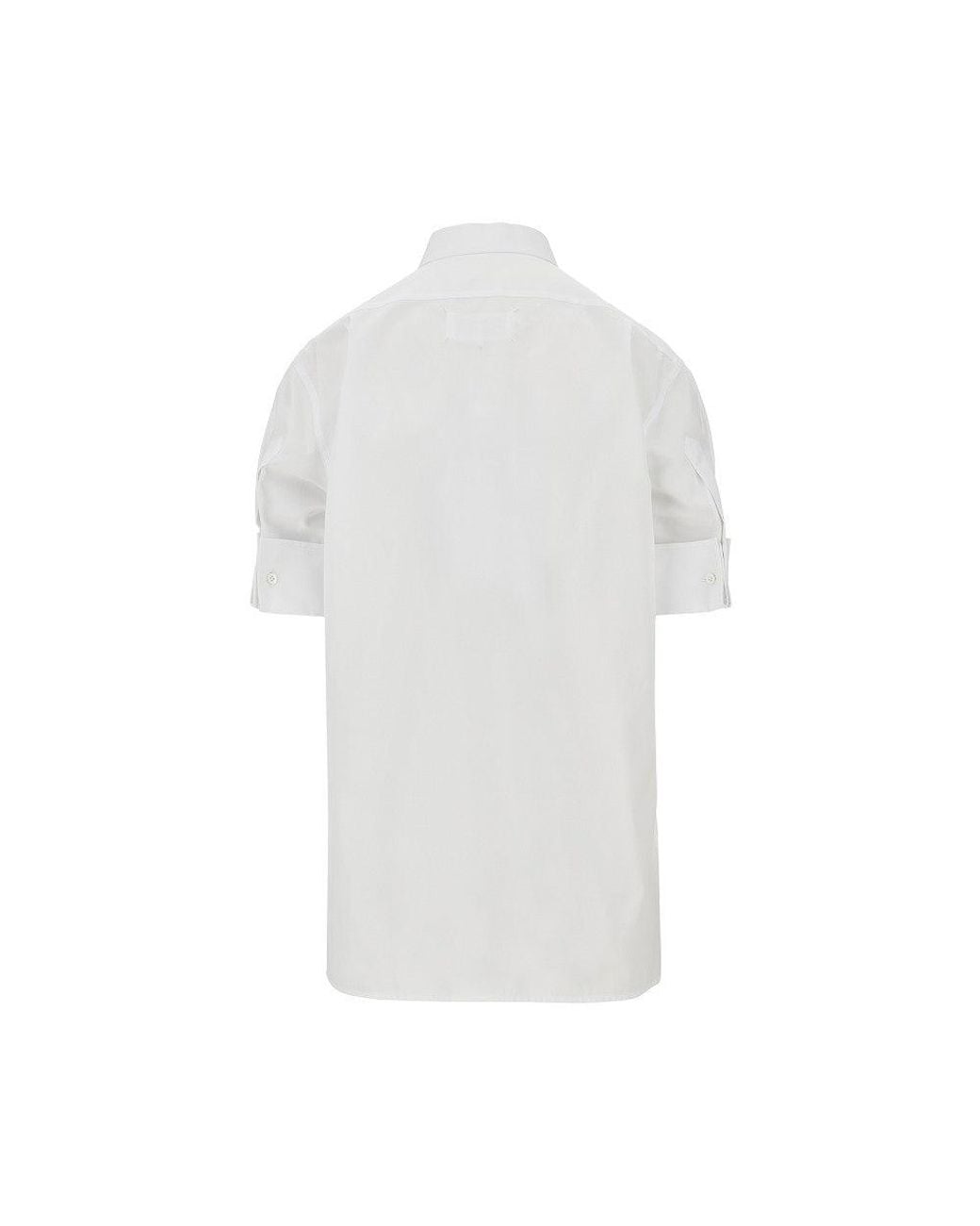 Maison Margiela White Cotton Poplin Short-Sleeved Shirt