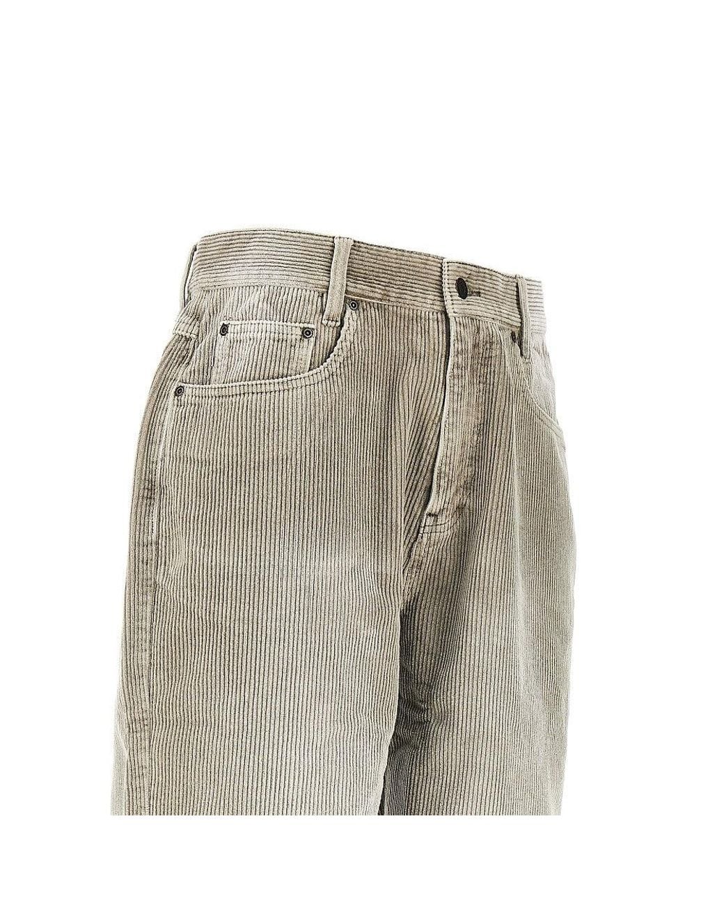 Thisisneverthat Gray Garment-Dyed Corduroy Pants for men