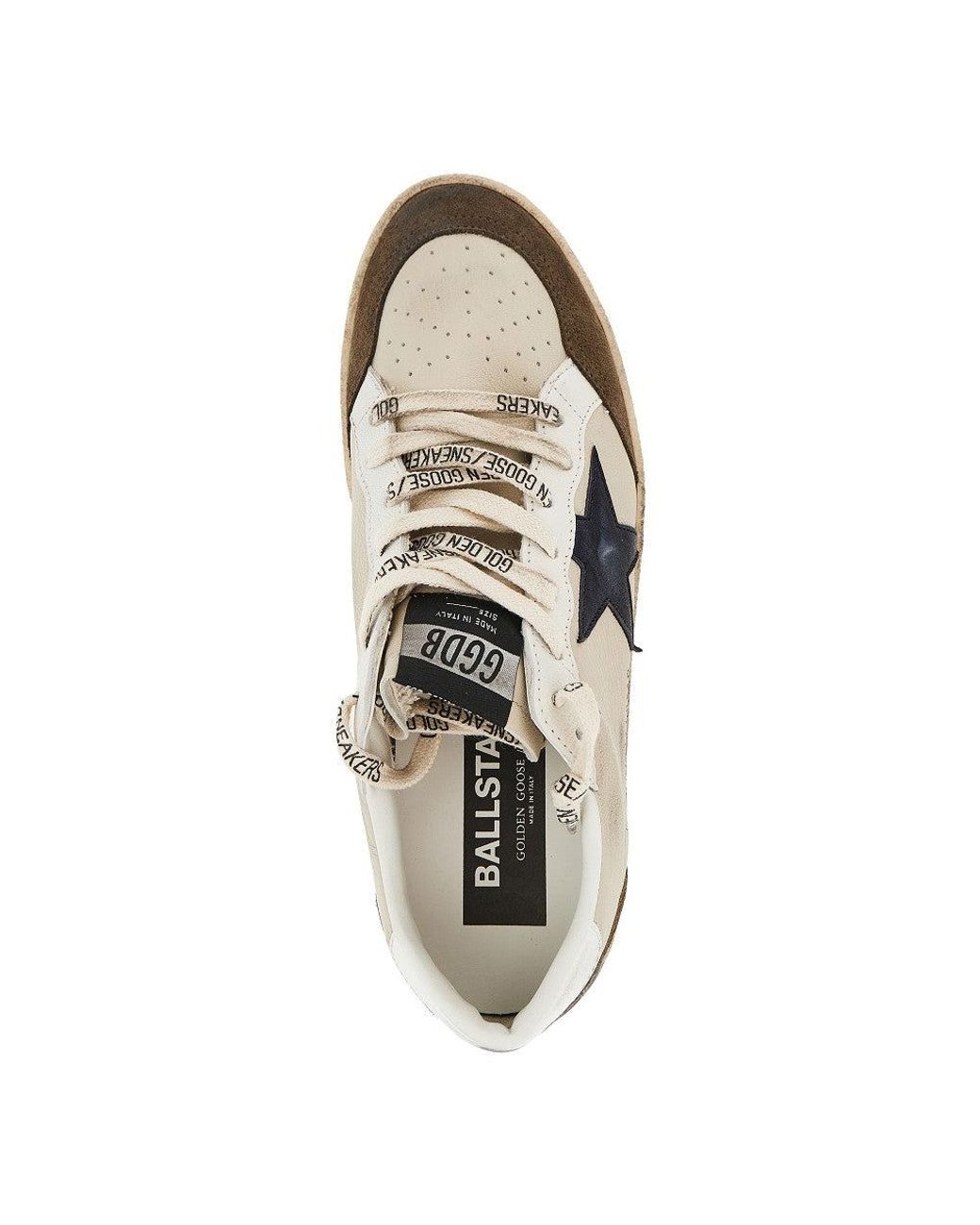 Golden Goose Deluxe Brand Natural 'Ballstar' Leather Sneakers for men