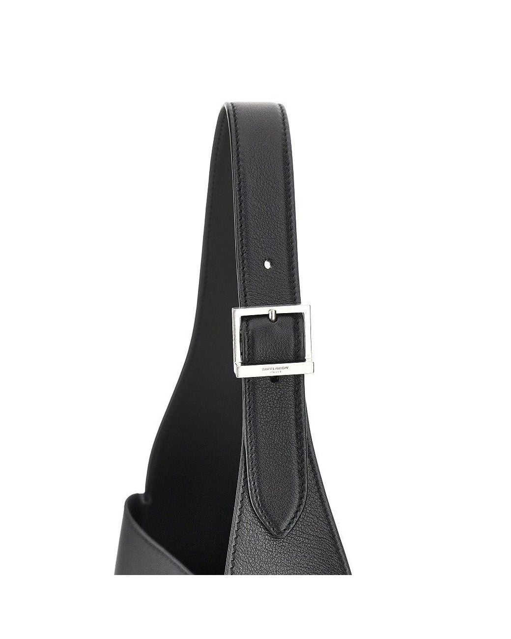 Saint Laurent Black Small 'Le 5 À 7 Soft' Leather Bag