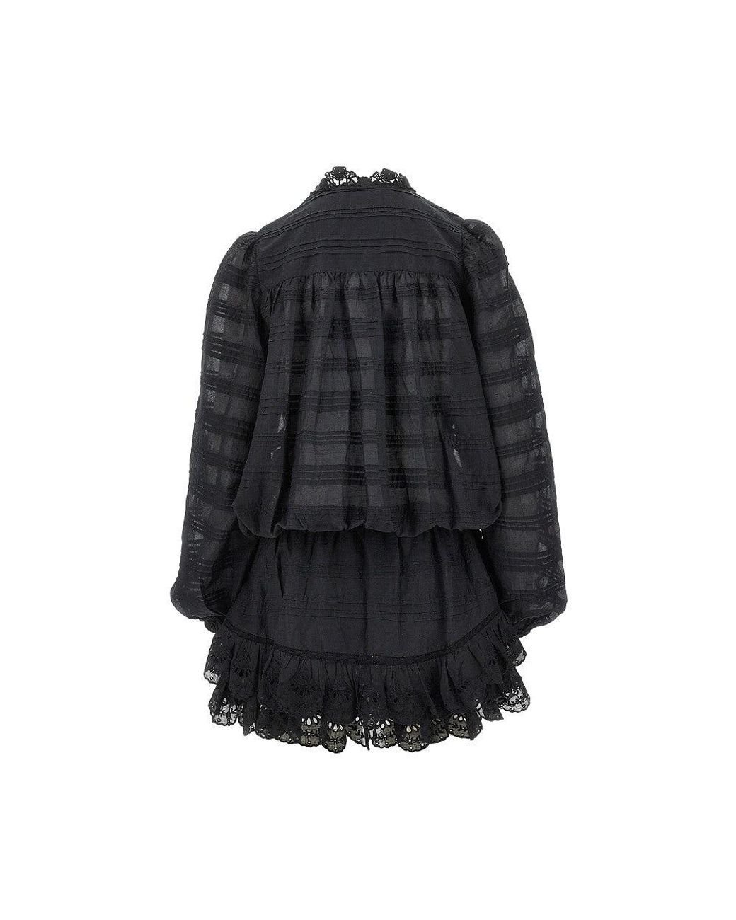 Isabel Marant Black 'Preya' Organic Cotton Mini Dress