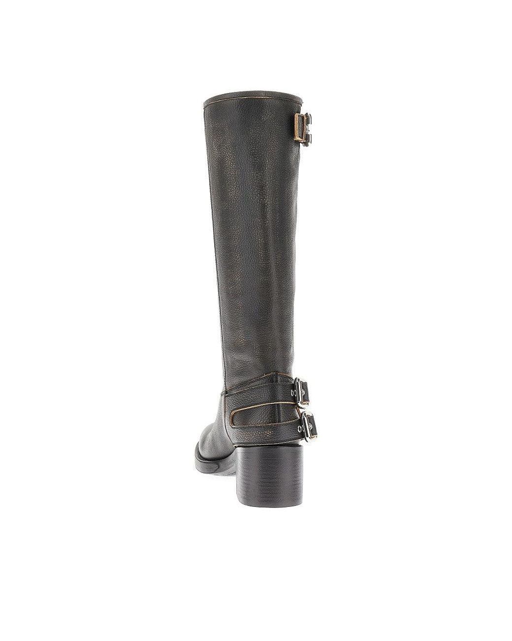 Chloé Black 'Dakota' Grained Leather Boots 38