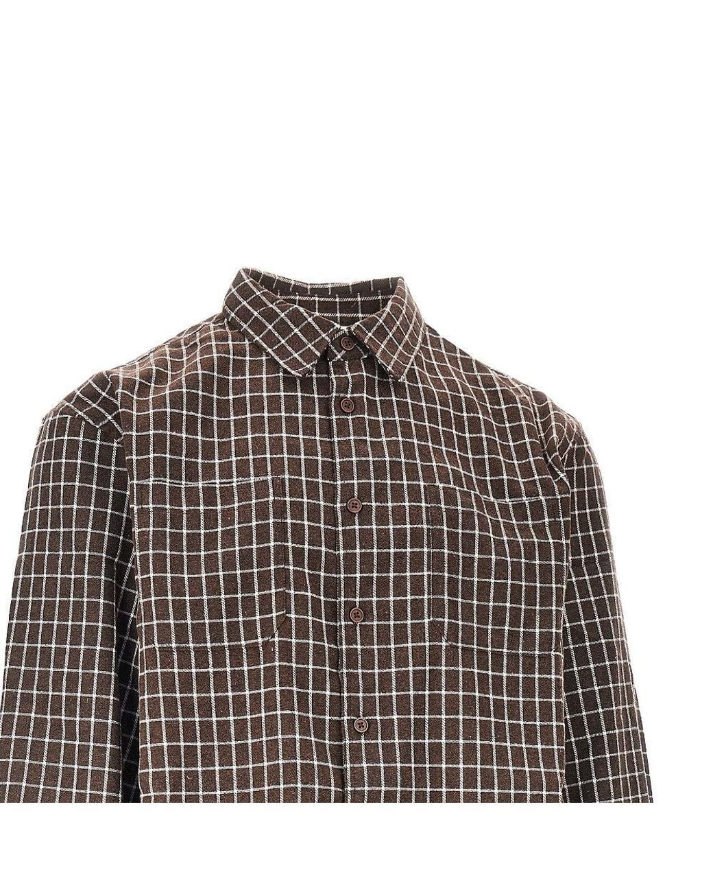 Prohibited Brown Check Flannel Shirt for men