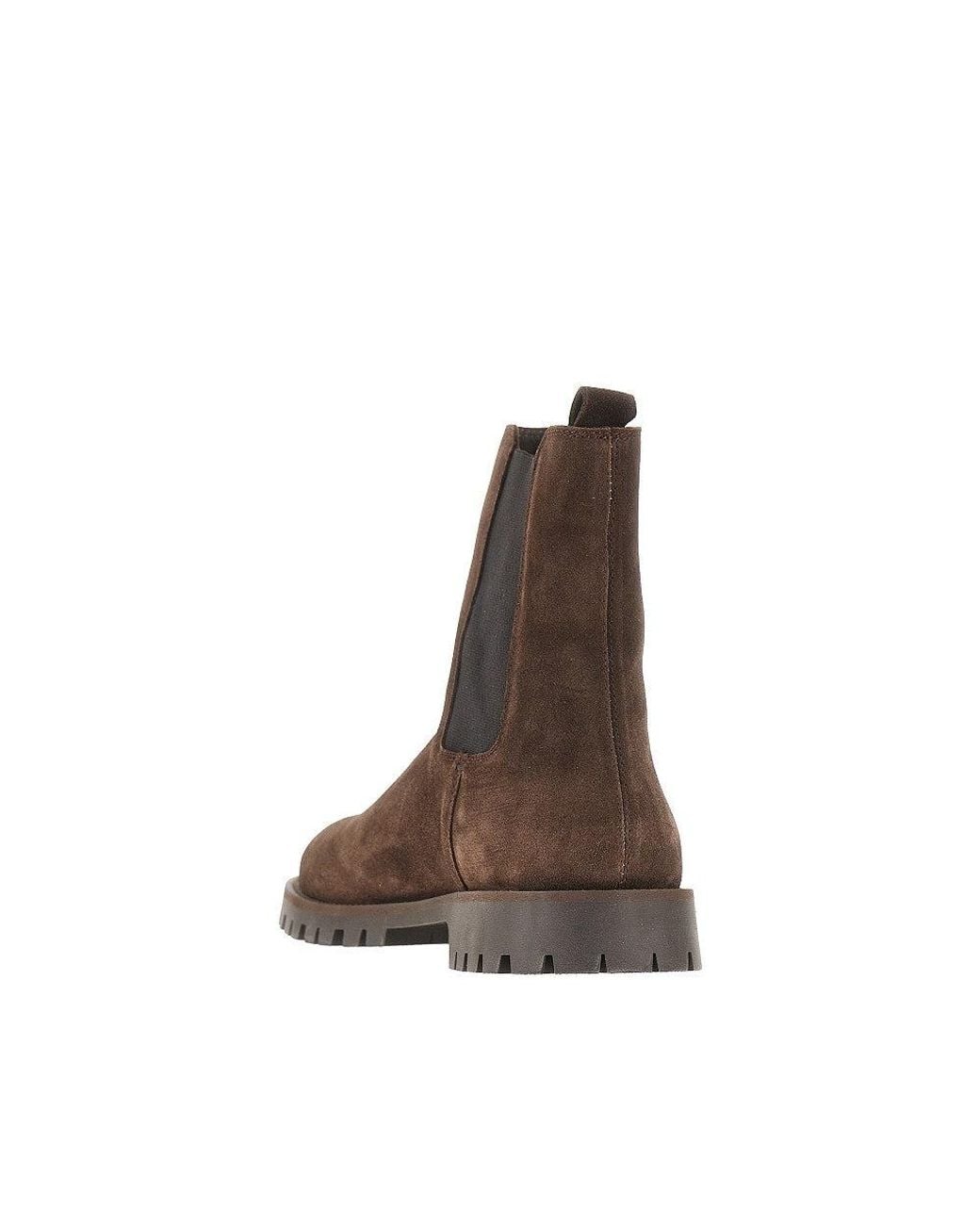 COPENHAGEN Brown Suede Leather Chelsea Boots for men