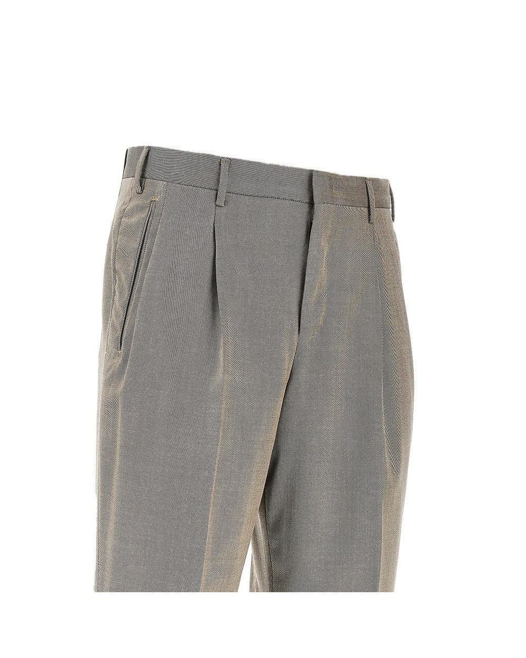 PT Torino Gray 'Samuel' Stretch Twill Pants for men