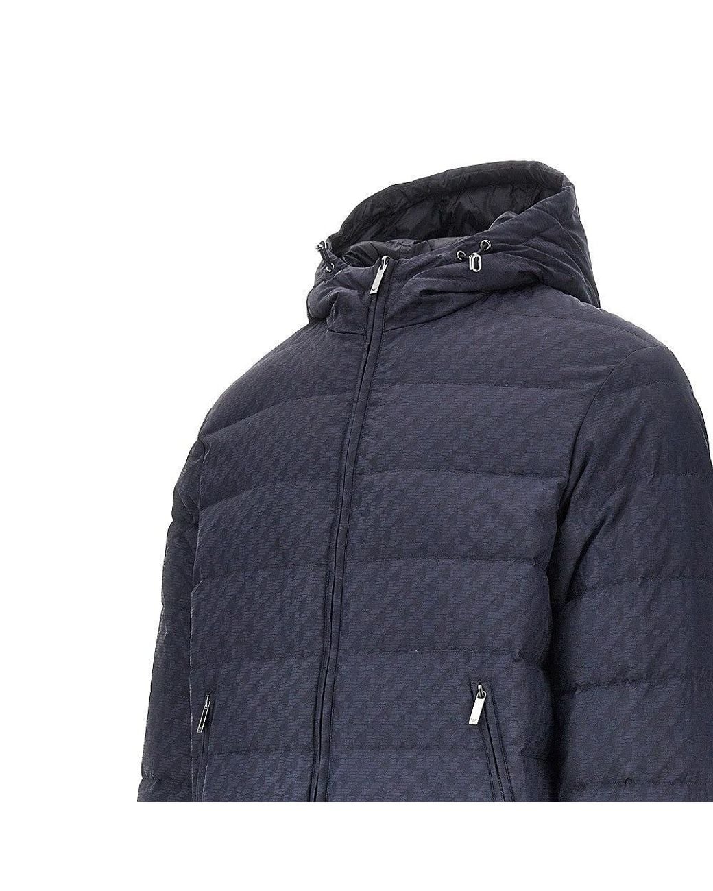 Emporio Armani Blue Reversible Nylon Down Jacket for men