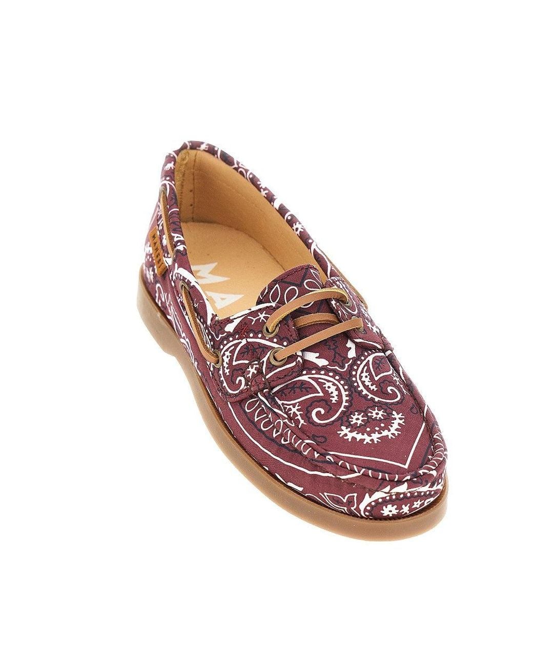 Manebí Pink Boat Shoes With Bandana Motif