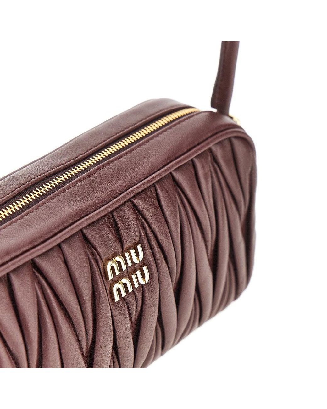Miu Miu Purple Matelassé Nappa Leather Mini Bag