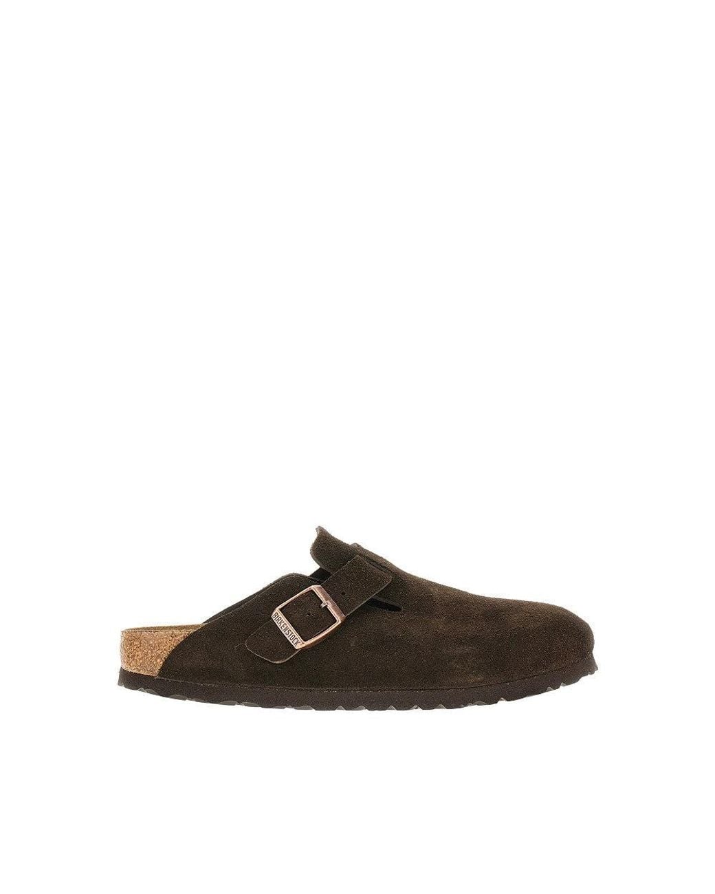 Birkenstock Brown 'Boston' Suede Leather Sabot for men