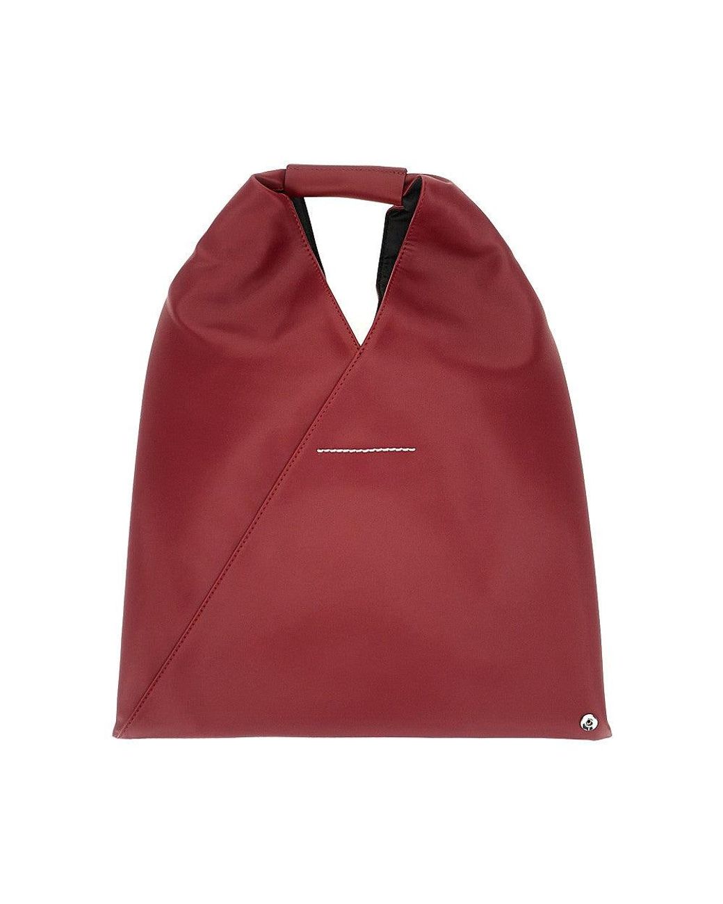 MM6 by Maison Margiela Red Faux Leather Kids Small Japanese Bag Kids