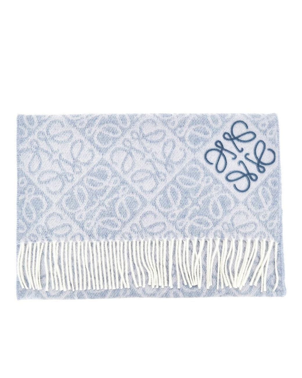Loewe Blue Anagram Wool And Cashmere Scarf for men