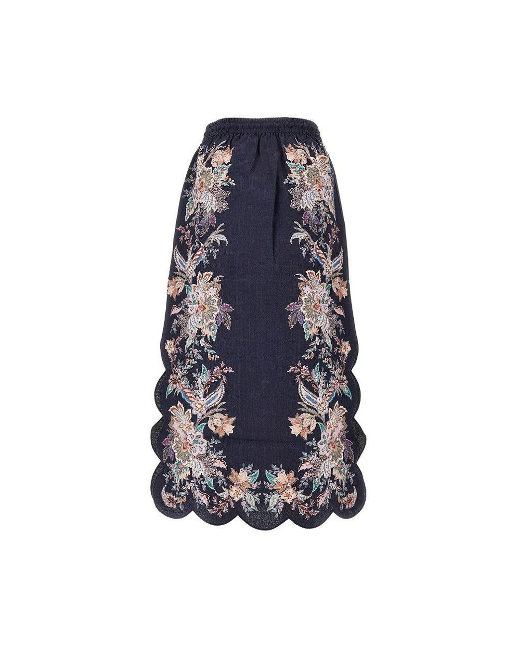 【Zimmermann】Rhiannon linen midi skirt Rhiannon linen midi skirt in blue - Zimmermann | Mytheresa
