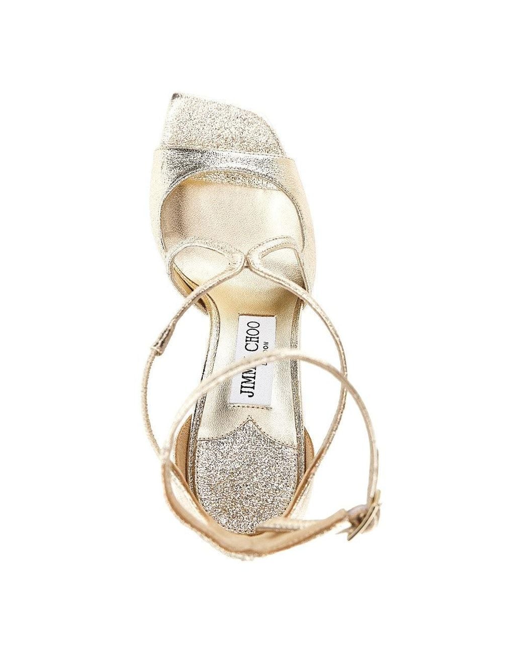 Jimmy Choo Metallic 'Azia' Brilliance Fabric Sandals