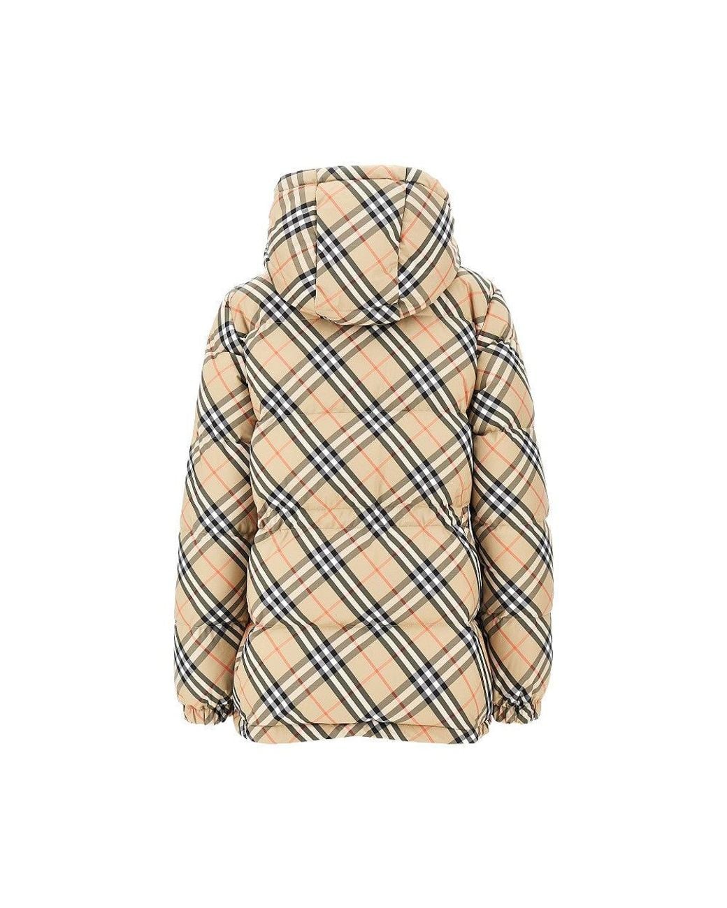 Burberry Metallic Check Nylon Down Jacket