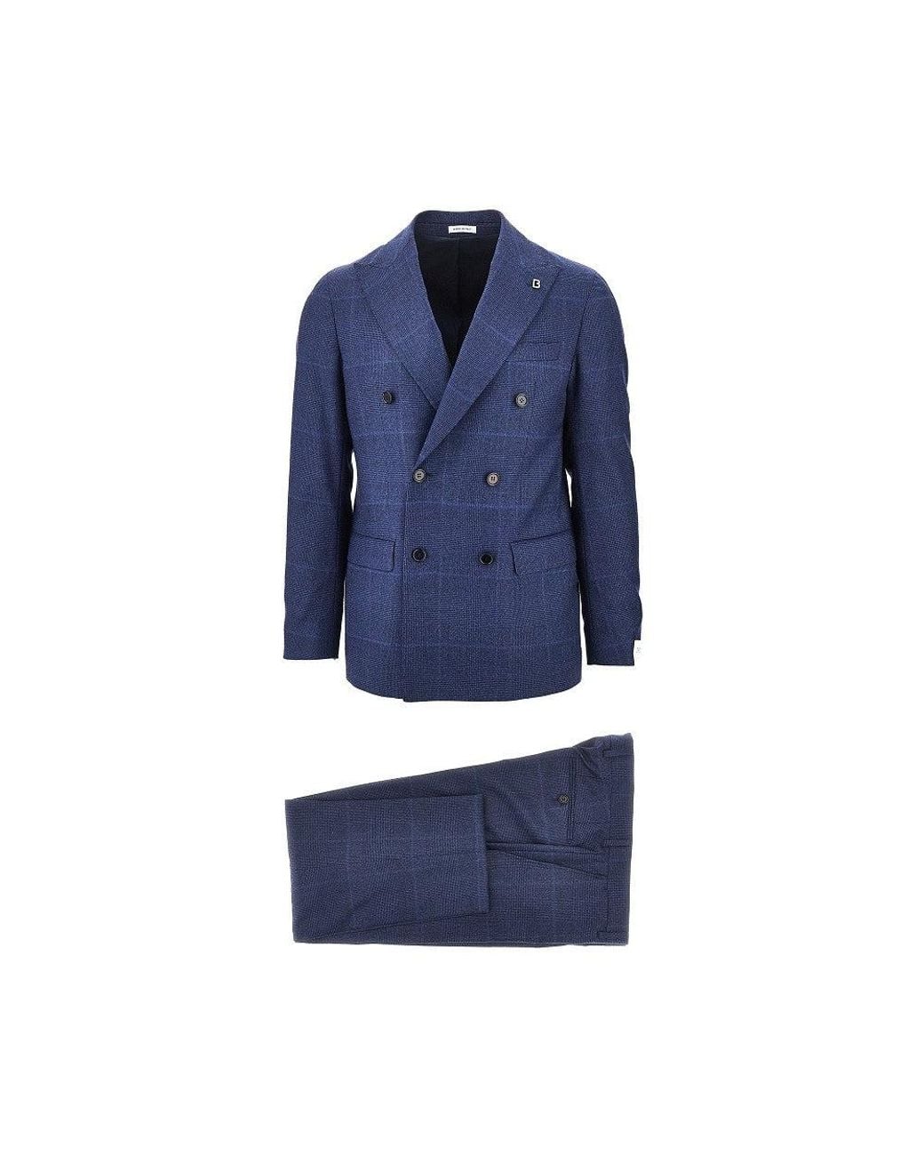 BRERAS Milano Blue 'Novara' Prince Of Wales Tailored Suit for men
