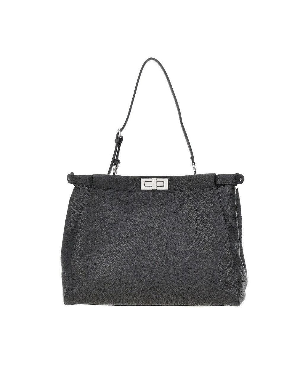 Fendi Black Cuoio Romano Large 'My Peekabo' Bag for men