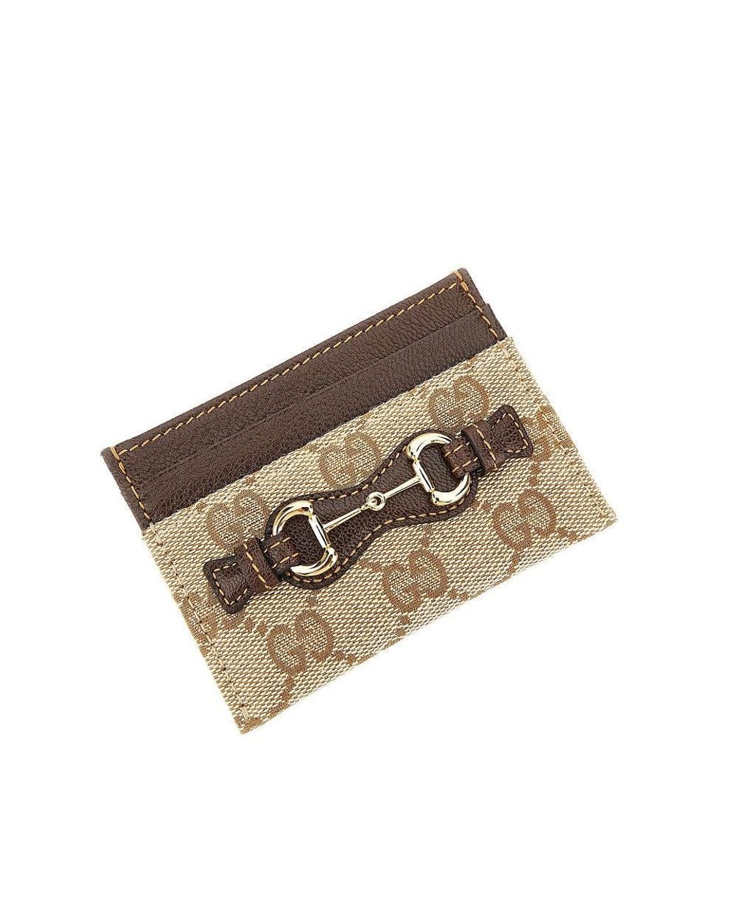 Gucci Metallic Gg Canvas Cardholder With Horsebit