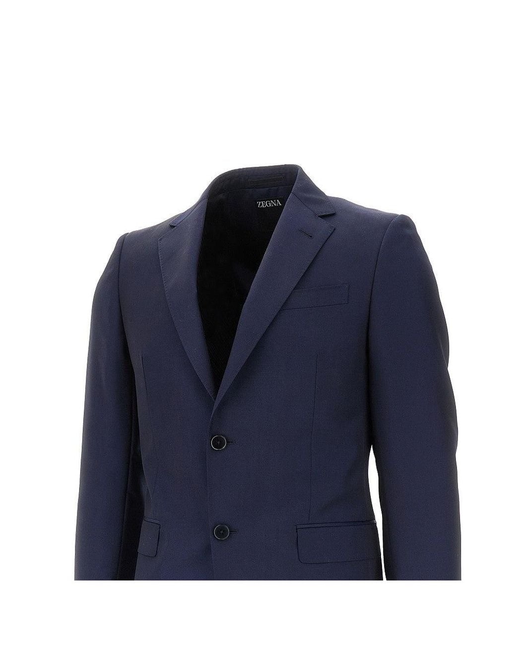 Zegna Blue Single-Breated Tailored Suit for men