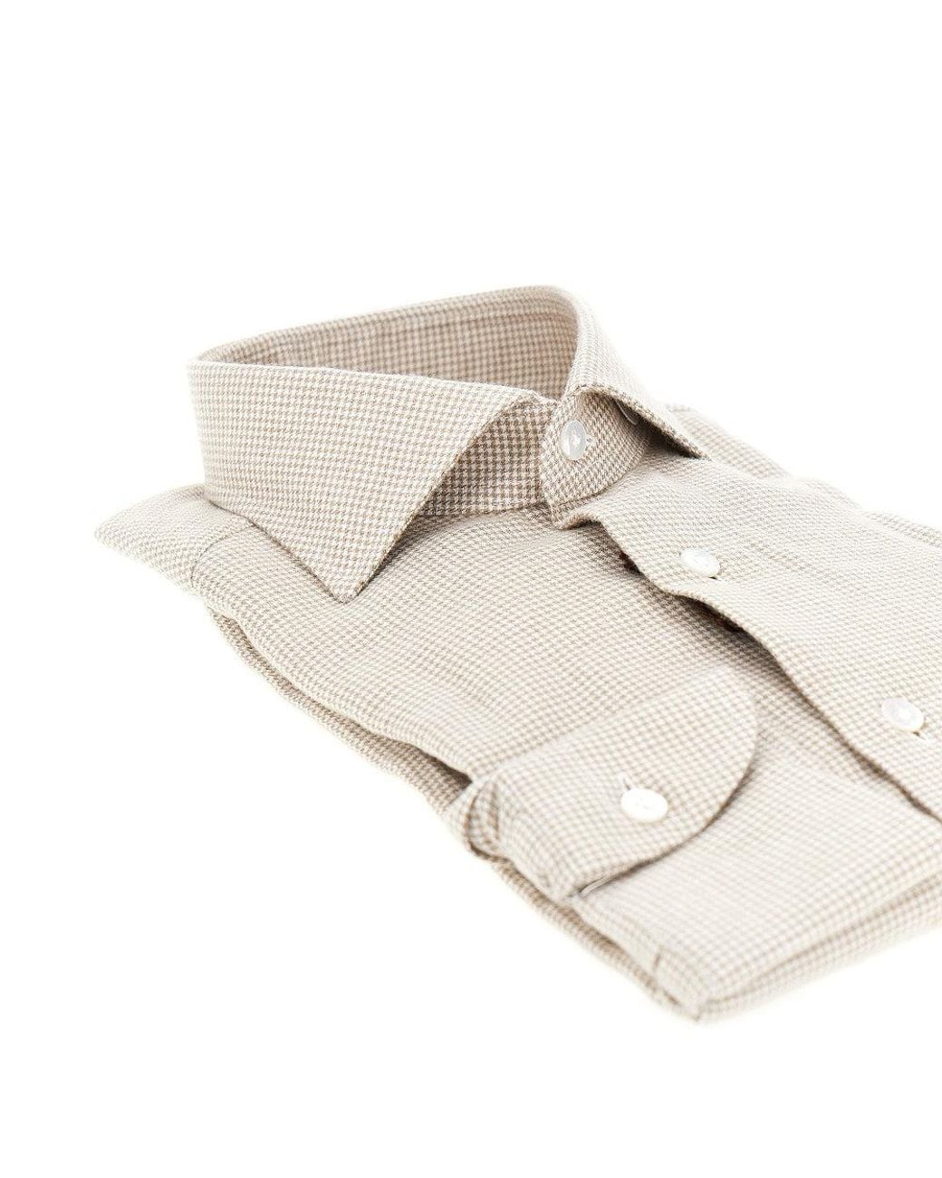 Borriello Natural Houndstooth Flannel Shirt for men
