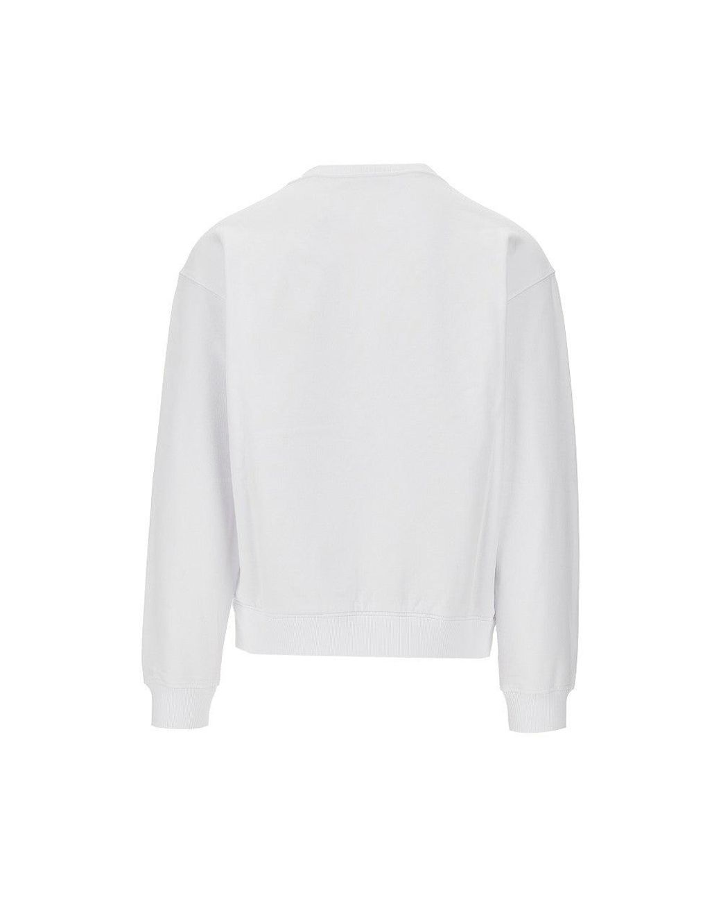 Dolce & Gabbana White Logo Plate Crewneck Sweatshirt for men