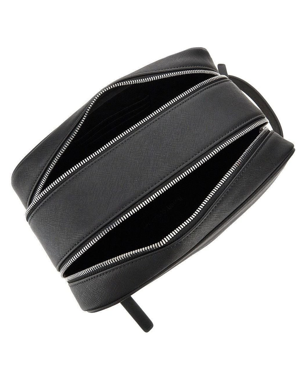 Emporio Armani Black Faux Saffiano Leather Beauty Case for men