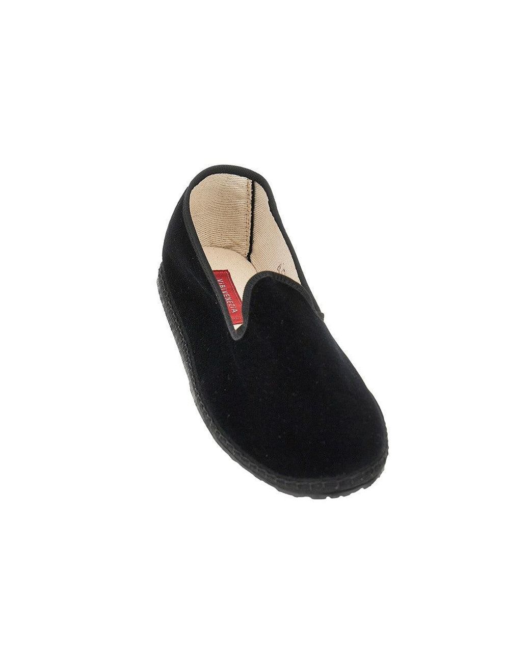 Vibi Venezia Black Velvet Slippers for men